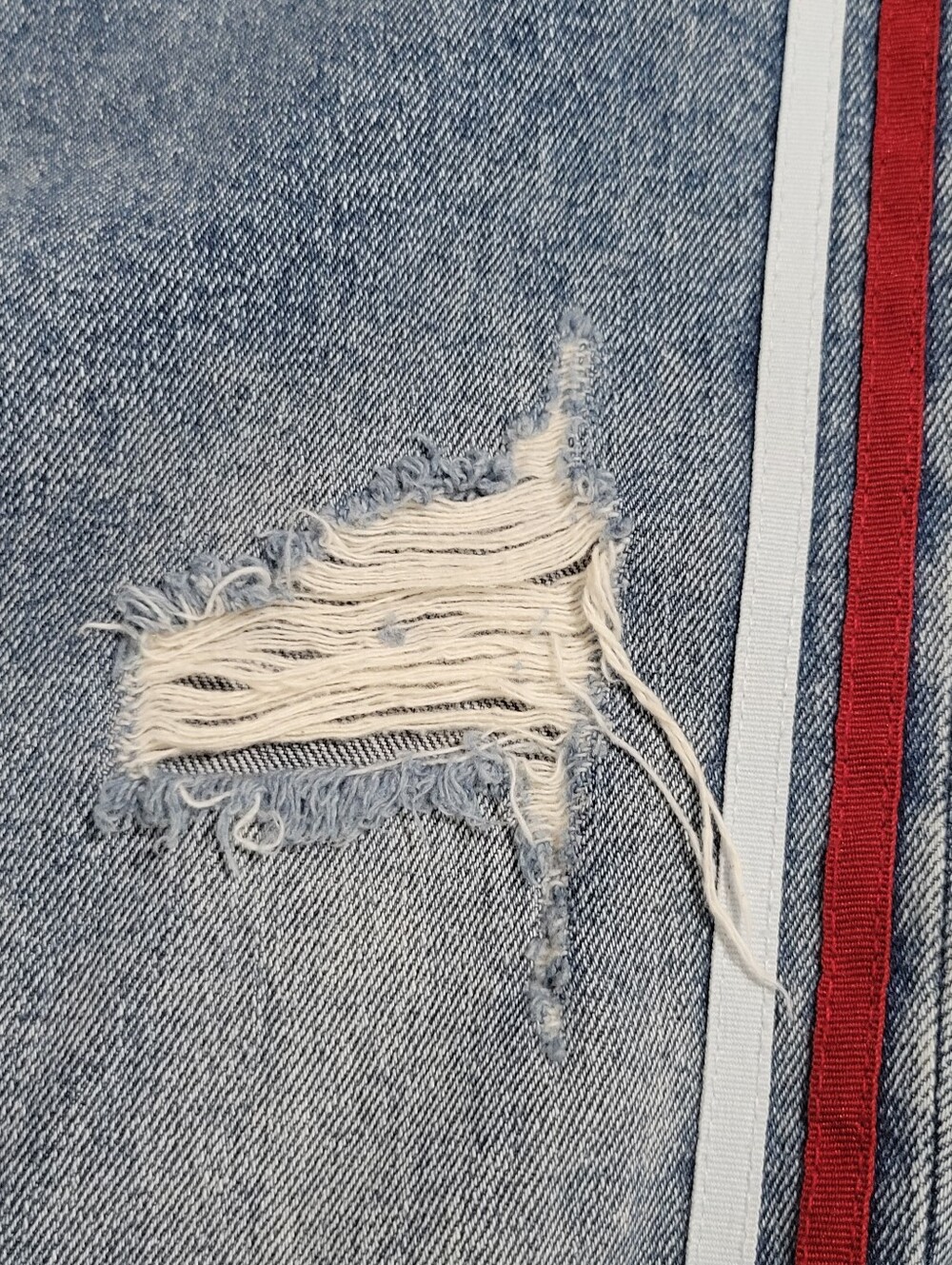 One × One Teaspoon High Waist Baggy Striped Jeans Light Wash Distressed Size 29 - Picture 8 of 15